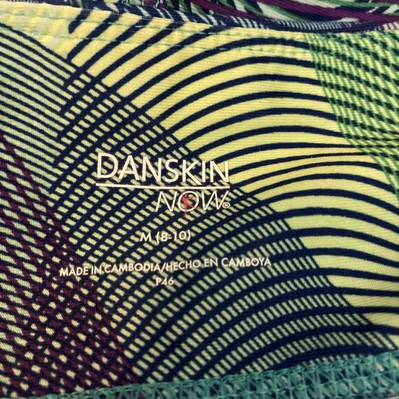 Danskin Womens M Capri Leggings Multicolor Abstract Print Activewear Pants - Picture 5 of 7